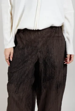 Corduroy Style Trousers in Dark Brown