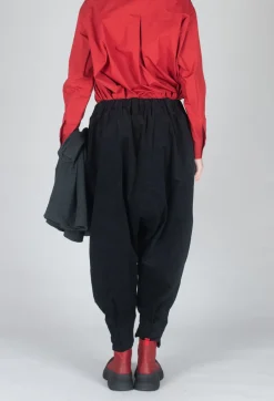 Corduroy Style Trousers in Black