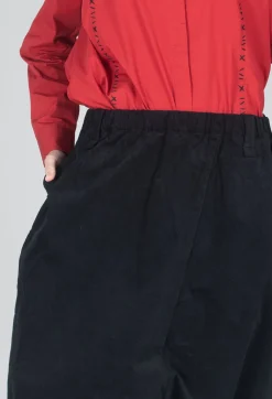 Corduroy Style Trousers in Black