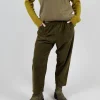 Corduroy Trousers in Military Green