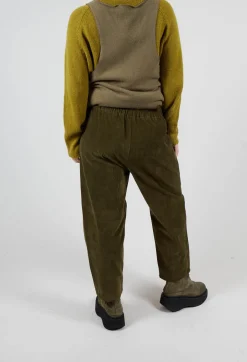 Corduroy Trousers in Military Green