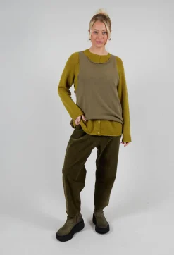 Corduroy Trousers in Military Green
