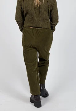 Corduroy Trousers in Military Green