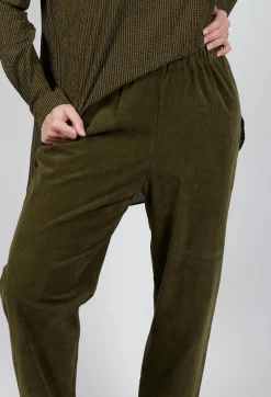 Corduroy Trousers in Military Green
