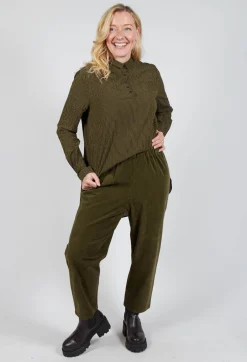 Corduroy Trousers in Military Green