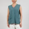 Corry V-Neck Tank Top in Caspian