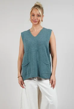 Corry V-Neck Tank Top in Caspian