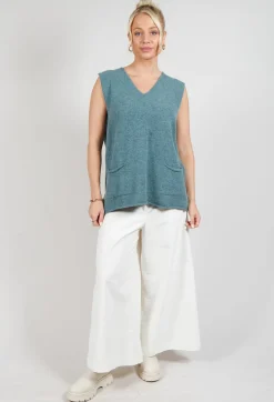 Corry V-Neck Tank Top in Caspian