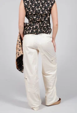 Cotton Cargo Trousers in Latte