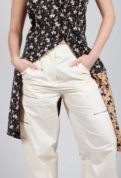 Cotton Cargo Trousers in Latte