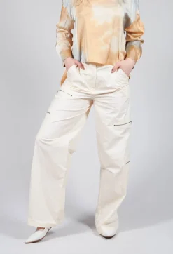 Cotton Cargo Trousers in Latte