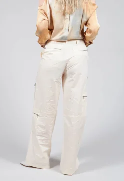 Cotton Cargo Trousers in Latte