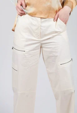Cotton Cargo Trousers in Latte