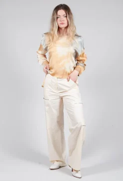 Cotton Cargo Trousers in Latte