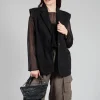 Cotton Denim Waistcoat in Black