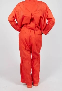 Cotton Drop-Crotch Trousers with Pull String Waist in Mandarine Paper
