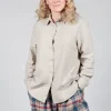 Cotton Linen Blend Button Up Shirt in Sand