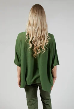 Cotton Maxi Jumper in Green