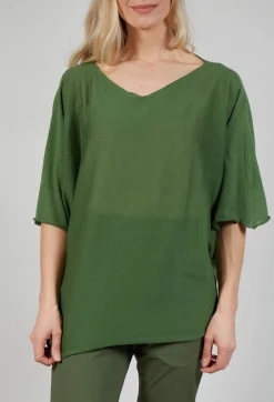 Cotton Maxi Jumper in Green