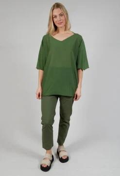 Cotton Maxi Jumper in Green