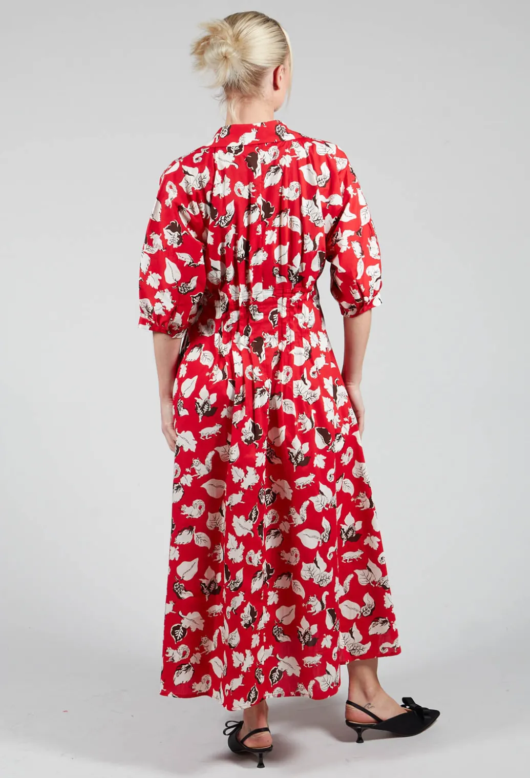 Cotton Midi Dress in Squirrel