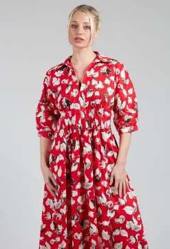 Cotton Midi Dress in Squirrel