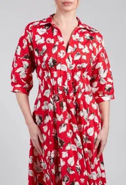 Cotton Midi Dress in Squirrel