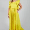 Cotton Muslin Dress in Sunflower