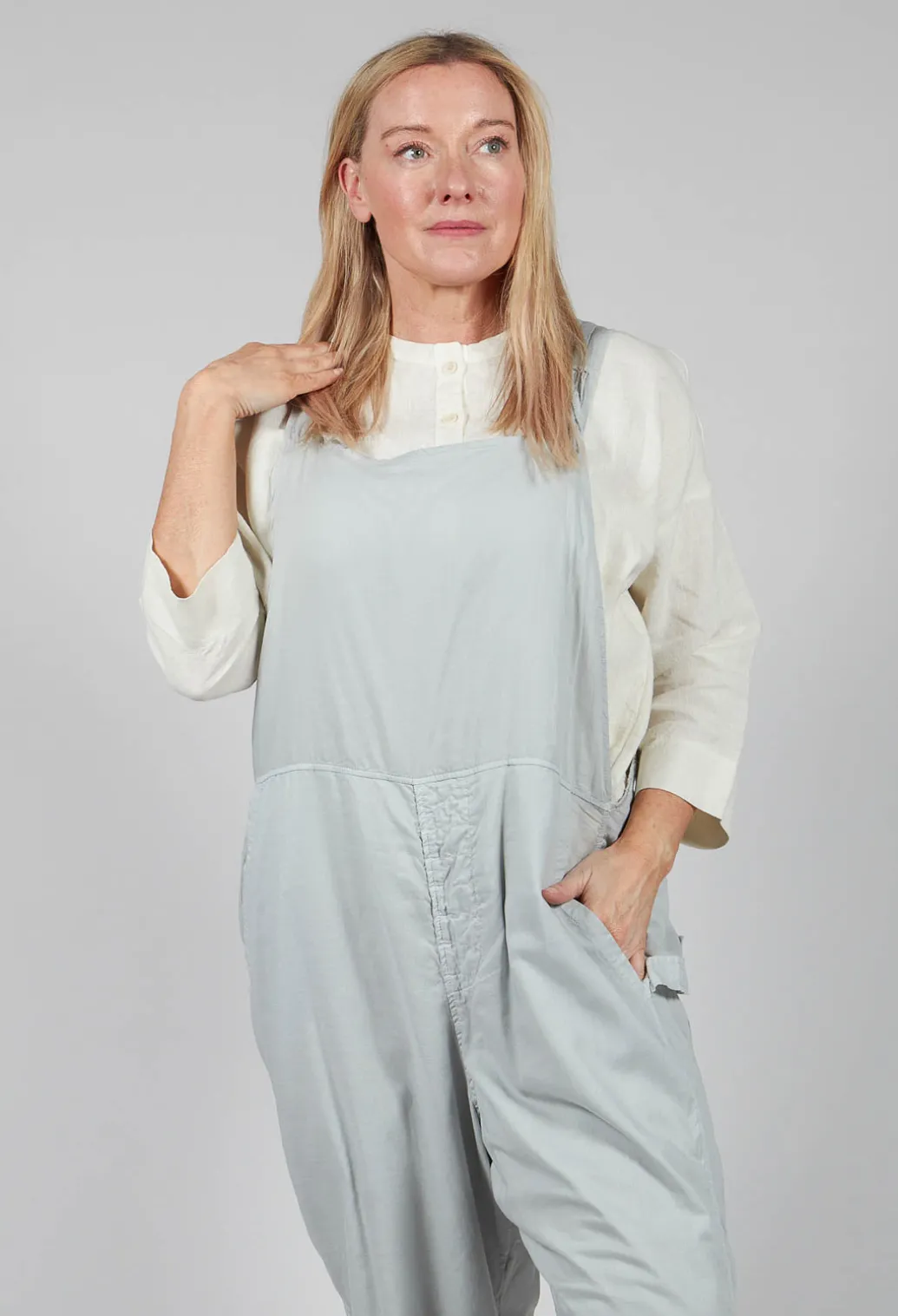 Cotton Overalls in Ghiaccio