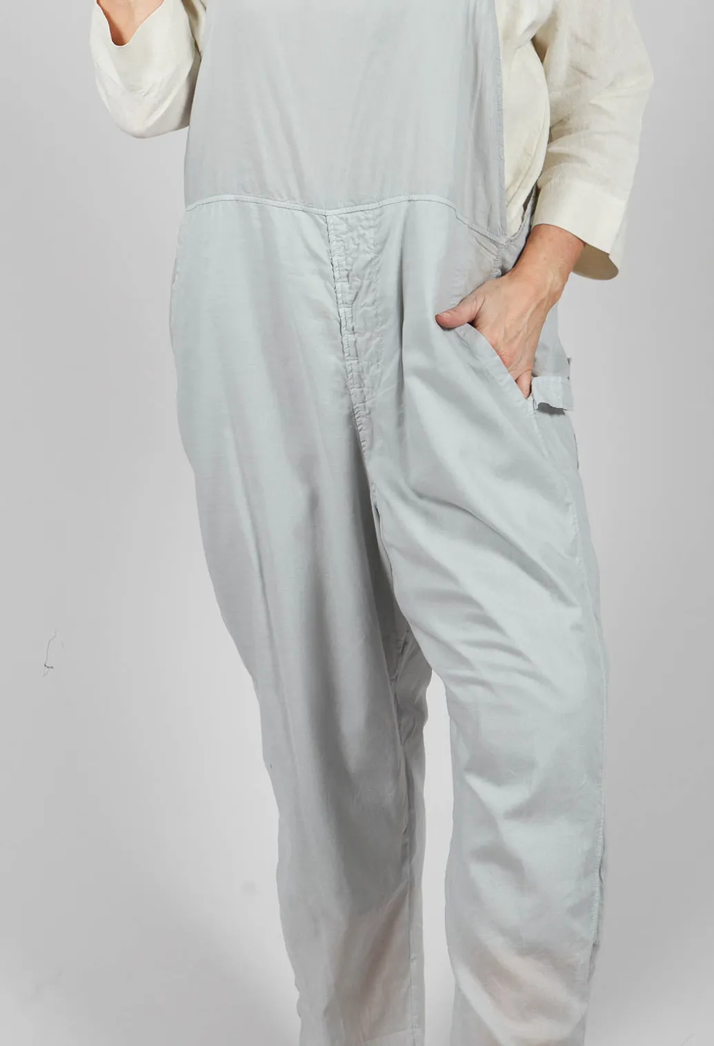 Cotton Overalls in Ghiaccio