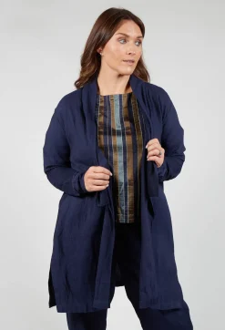 Cotton Pintuck Jacket in Blue