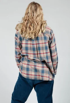 Cotton Plaid Button Up Shirt in Sand