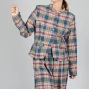 Cotton Plaid Cropped Jacket in Sand