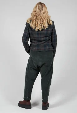 Cotton Plaid Cropped Jacket in Black