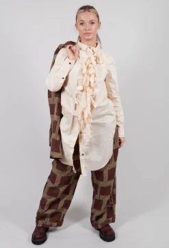 Cotton Shirt Dress in Powder