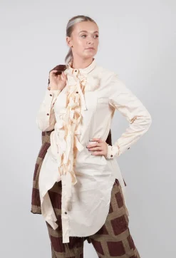 Cotton Shirt Dress in Powder