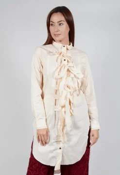 Cotton Shirt Dress in Powder