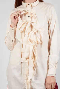 Cotton Shirt Dress in Powder