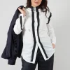 Cotton Shirt with Contrast Detail in White Black