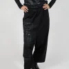 Cotton Wide Leg Trousers in Black Print