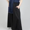 Cotton Wide Leg Trousers in Nero