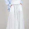 Cotton Wide Leg Trousers in Bianco