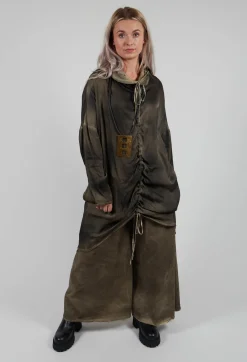 Cowl Neck Dress in Raso Viscosa Green Tuscany