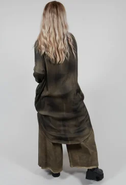 Cowl Neck Dress in Raso Viscosa Green Tuscany