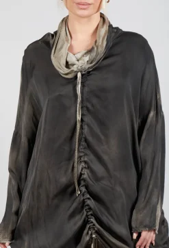 Cowl Neck Dress in Raso Viscosa Green Tuscany