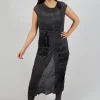 Cowl Neckline Dress in Coal Print Cloud