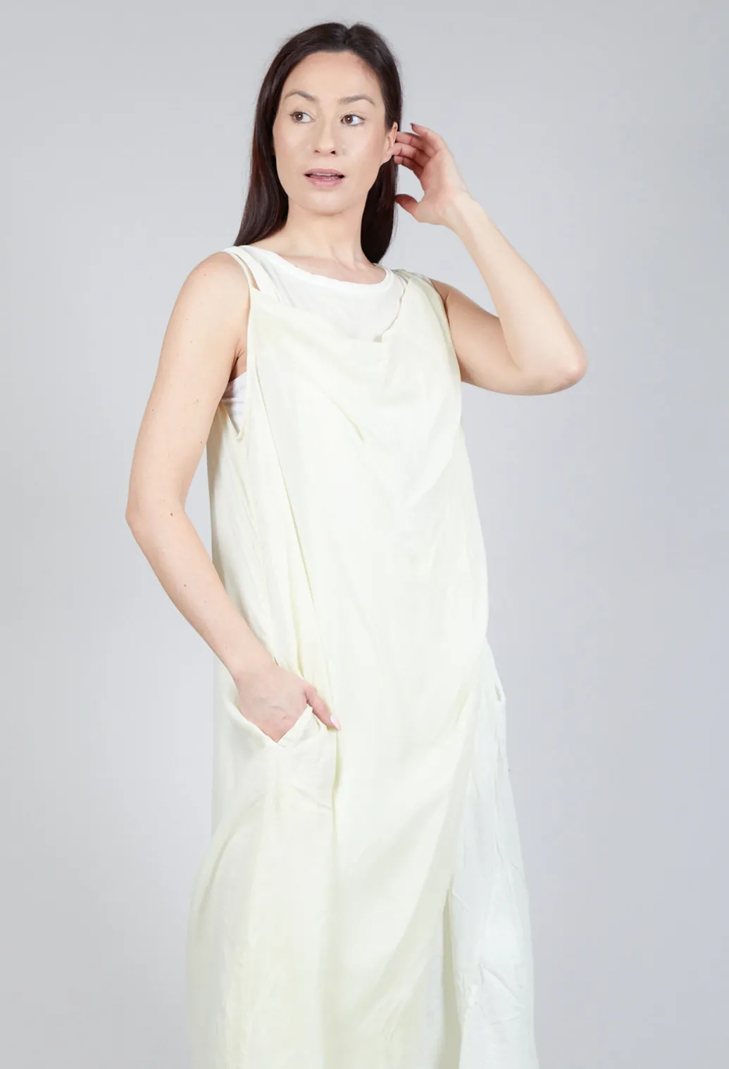 Cowl Neckline Dress in Lily 10% Cloud
