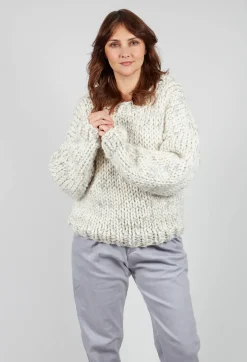 Cream and Grey Chunky Knit Jumper