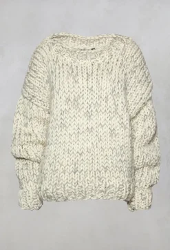Cream and Grey Chunky Knit Jumper