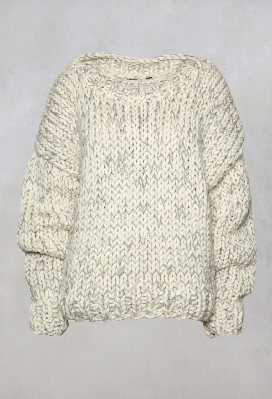 Cream and Grey Chunky Knit Jumper